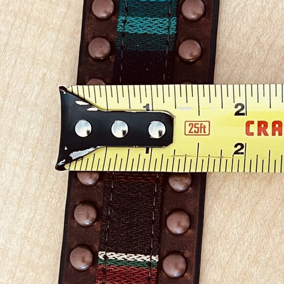 ARIAT Women's Serape Center Copper Stud Edge Western Leather Belt Size XL NWT - Picture 8 of 16